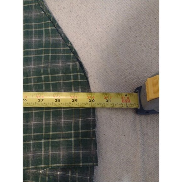 NWT Mens CHAPS Easy Care Button Front Green Plaid Shirt Long Sleeve S Small $55 - Picture 11 of 11